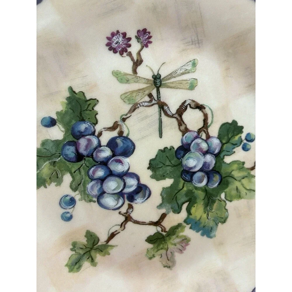 Tracy Porter Claret Collection 4 Salad Plate Dream Delicious Grape Dragonfly Vtg